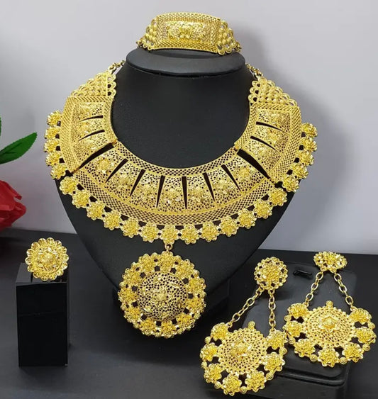 Five piece (Never Fade) gold culture jewelry set.